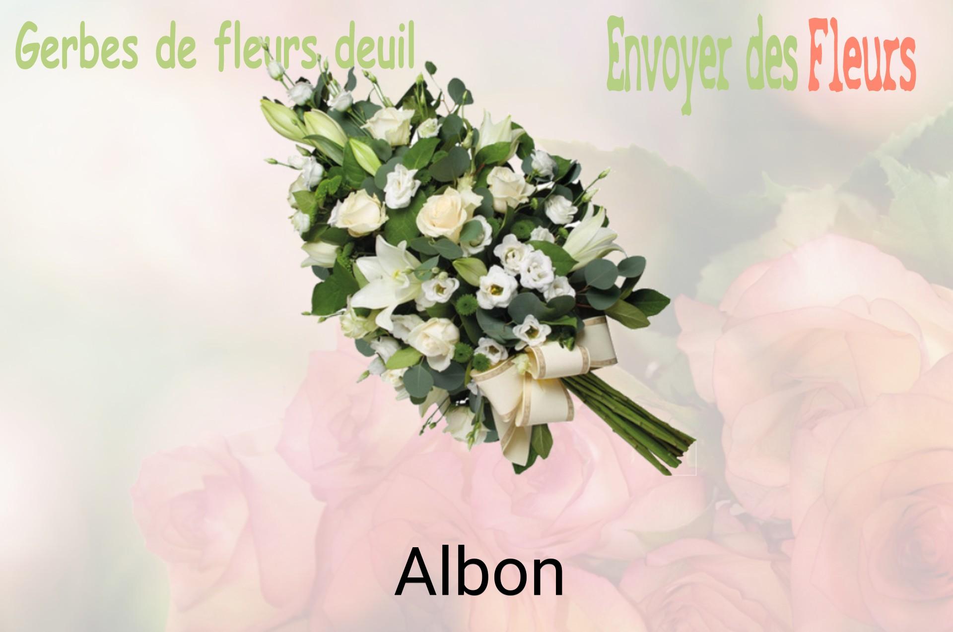Gerbe de fleurs de deuil livrée à Albon